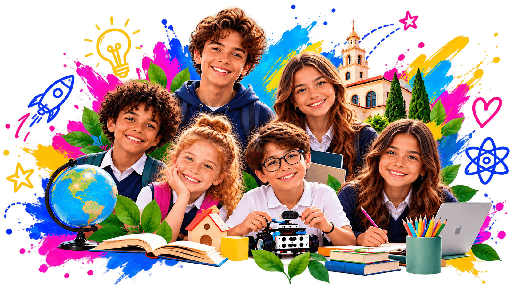 Gli studenti della Scuola Parentale Aurora impegnati in attività creative e didattiche